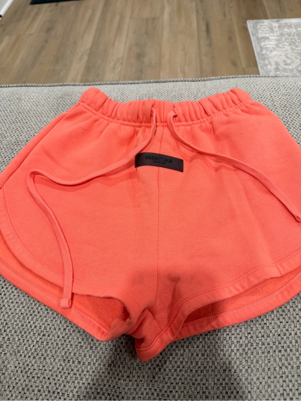 Essentials Coral-Orange Women's Drawstring Athletic Shorts